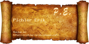 Pichler Erik névjegykártya